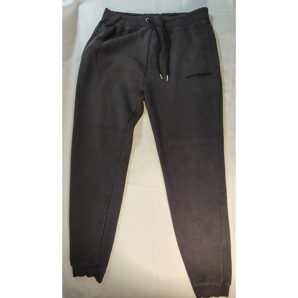Supply & Demand Mens XL Charcoal Gray Washed Jogger Sweatpants Fleece Lined